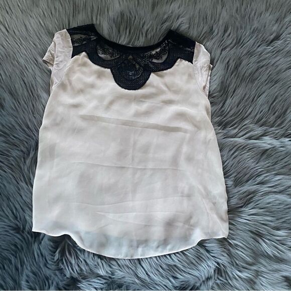 Lauren Conrad Lace Chiffon Top, S - Picture 1 of 7
